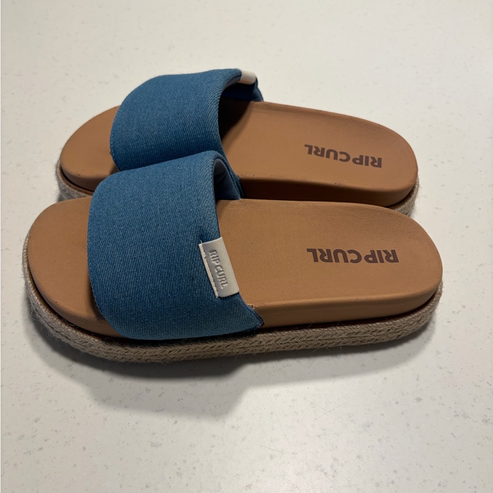 Rip Curl Premium Surf Bloom Espadrille Slides NWOT Size 7